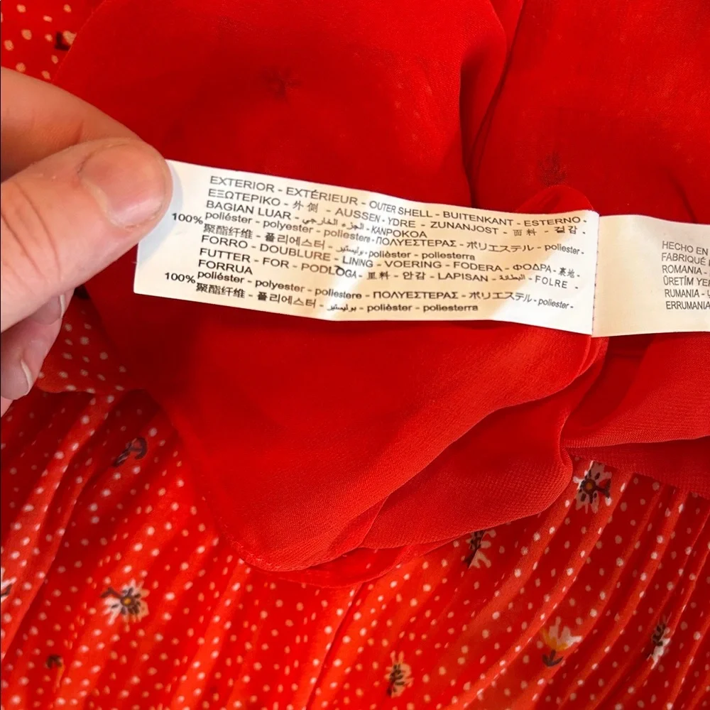 Zara Red Floral Peplum Blouse - Picture 7 of 7